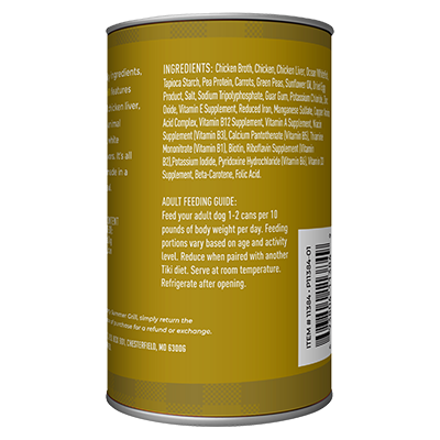 Tiki Dog Hearty Wet Dog Food Chicken - 12.5 Oz Can