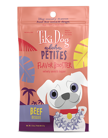 Tiki Dog Aloha Petites Flavor Booster Bisque Toppers Beef -1.5 Oz Pouch