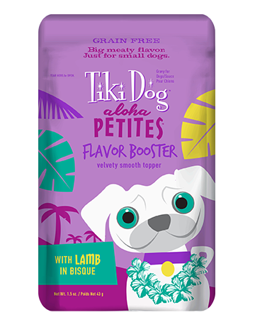 Tiki Dog Aloha Petites Flavor Booster Bisque Toppers Lamb -1.5 Oz Pouch
