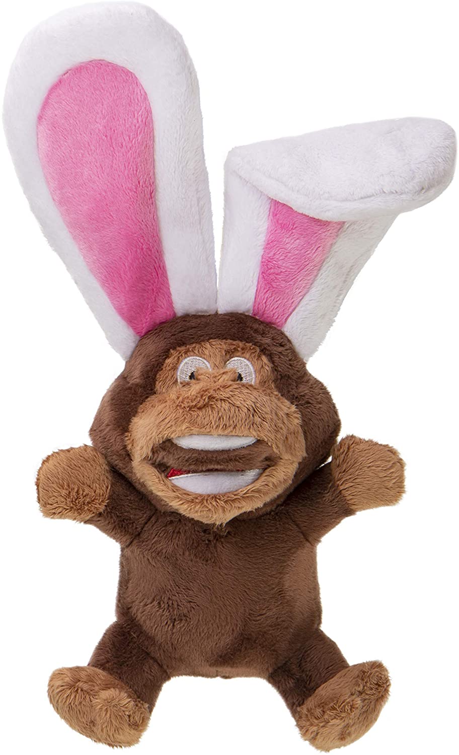 goDog® Silent Squeak™ Flips Monkey Rabbit with Chew Guard Technology™ Durable Plush Dog Toy, Large