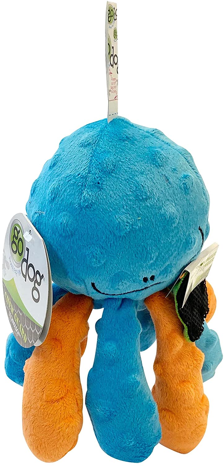 goDog Crazy Tugs™ Octopus with Chew Guard Technology™ Durable Plush Squeaker Dog Toy, Large