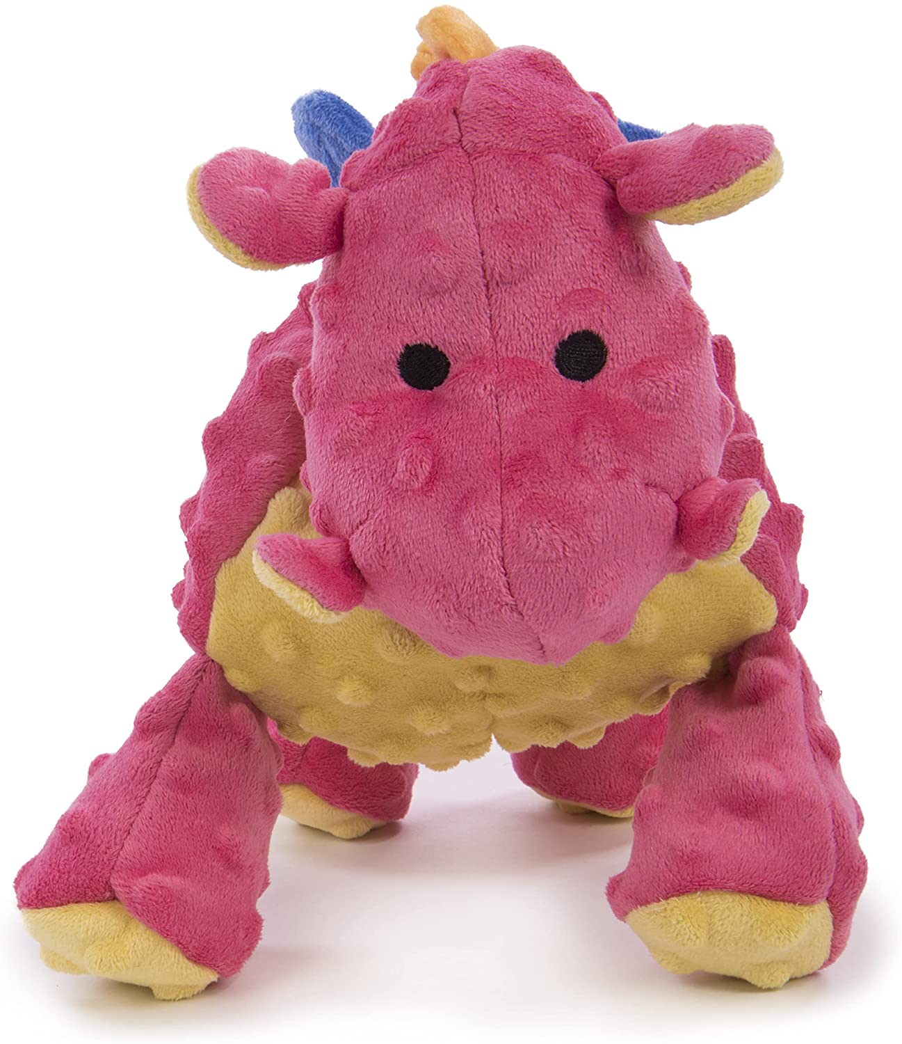 goDog® Dragons™  with Chew Guard Technology™ Durable Plush Squeaker Dog Toy, Pink. Small