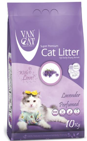 Van Cat White Bentonite Clumping Cat Litter Lavender 10Kg