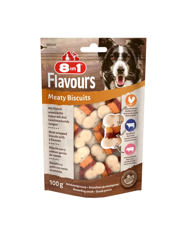 8in1 Flavours Meaty Biscuit 100mg