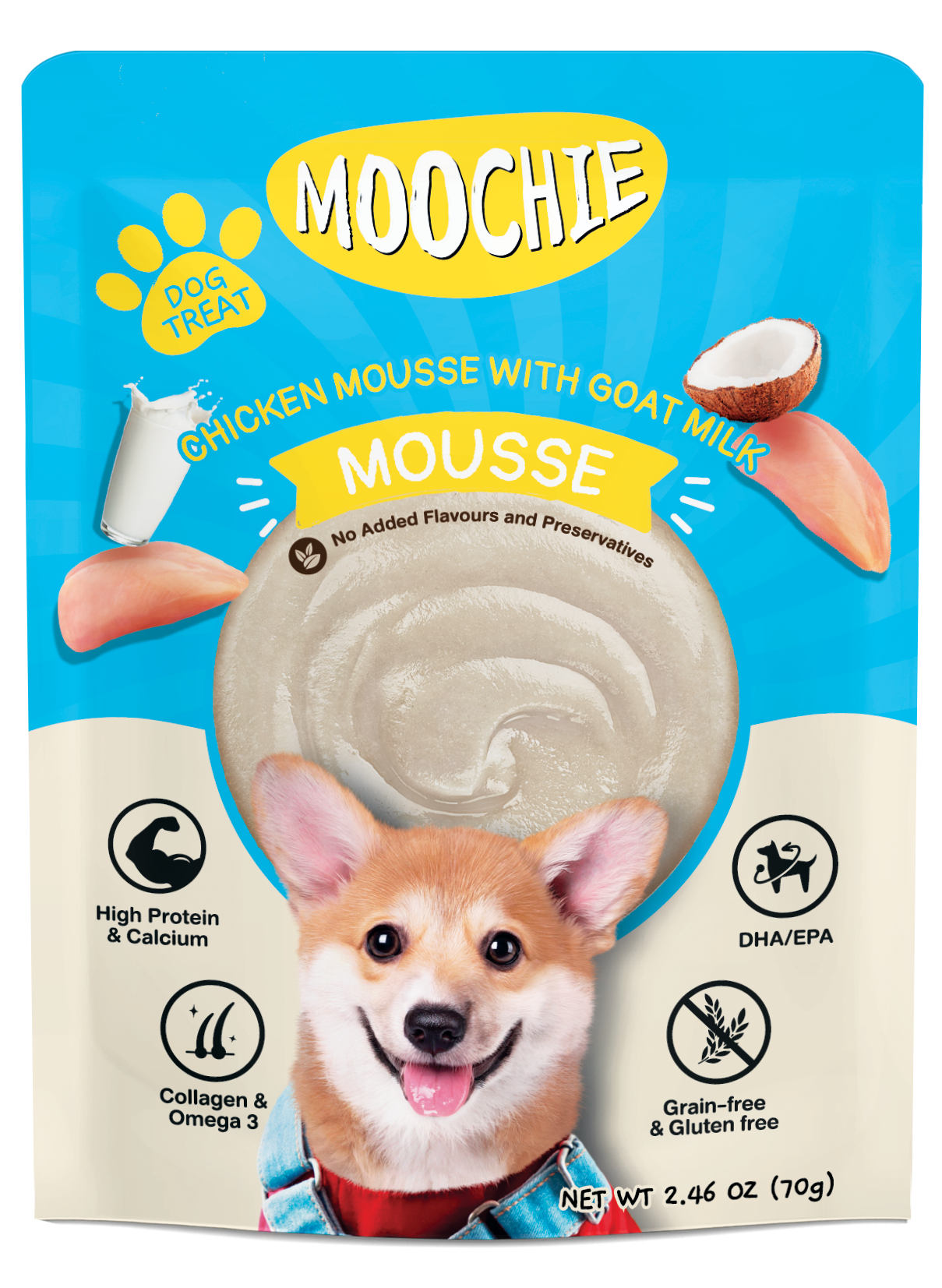 Moochie Dog Mousse - Chicken with Goat Milk Pouch 70g