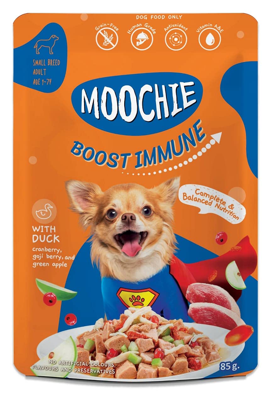 Moochie Dog Food Casserole with Duck - Boost Immune Pouch 85g