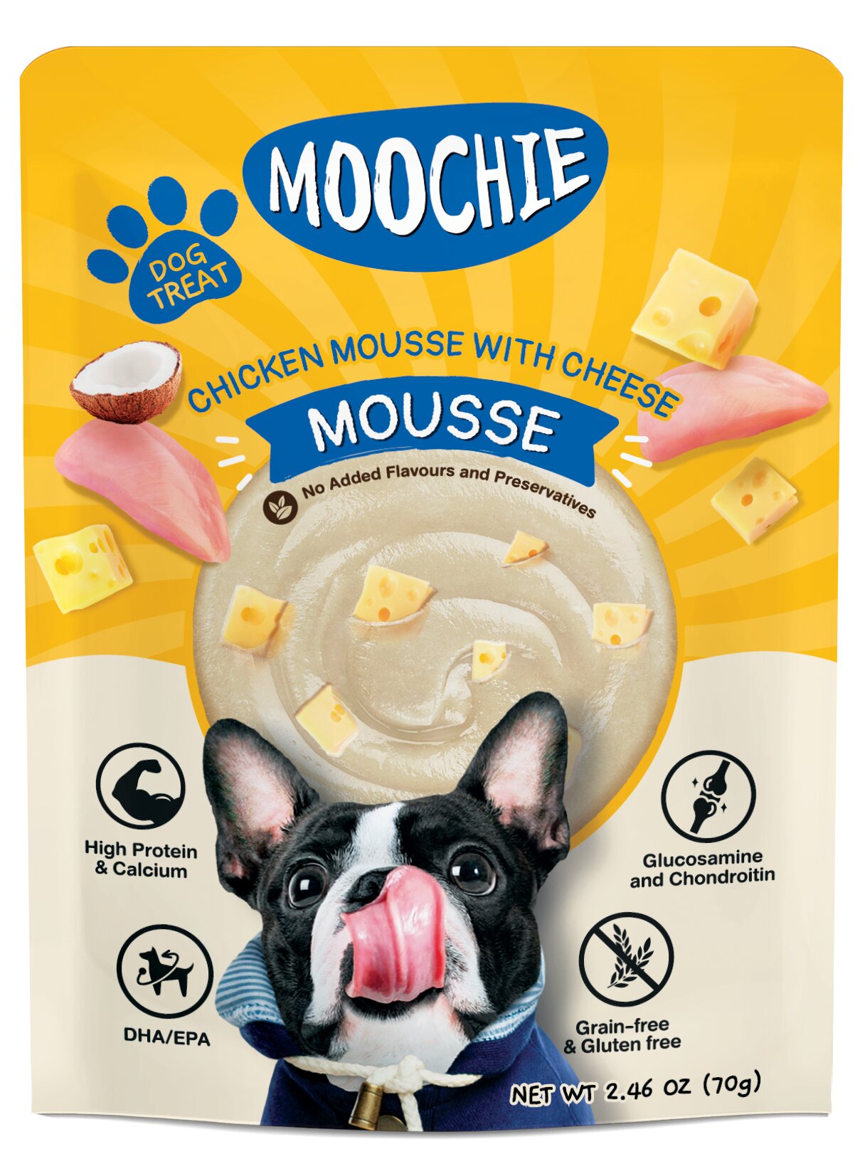 Moochie Dog Mousse - Chicken with Cheese Pouch 70g
