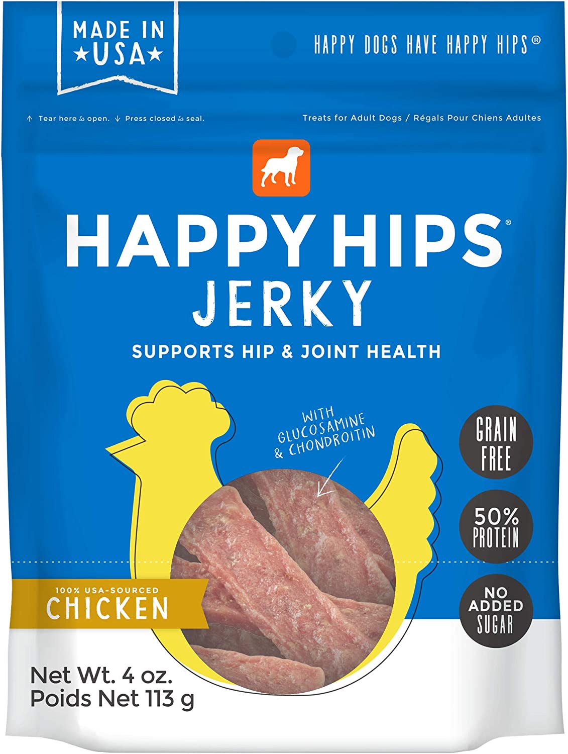 Happy Hips Grain Free Jerky - Chicken - 4 oz
