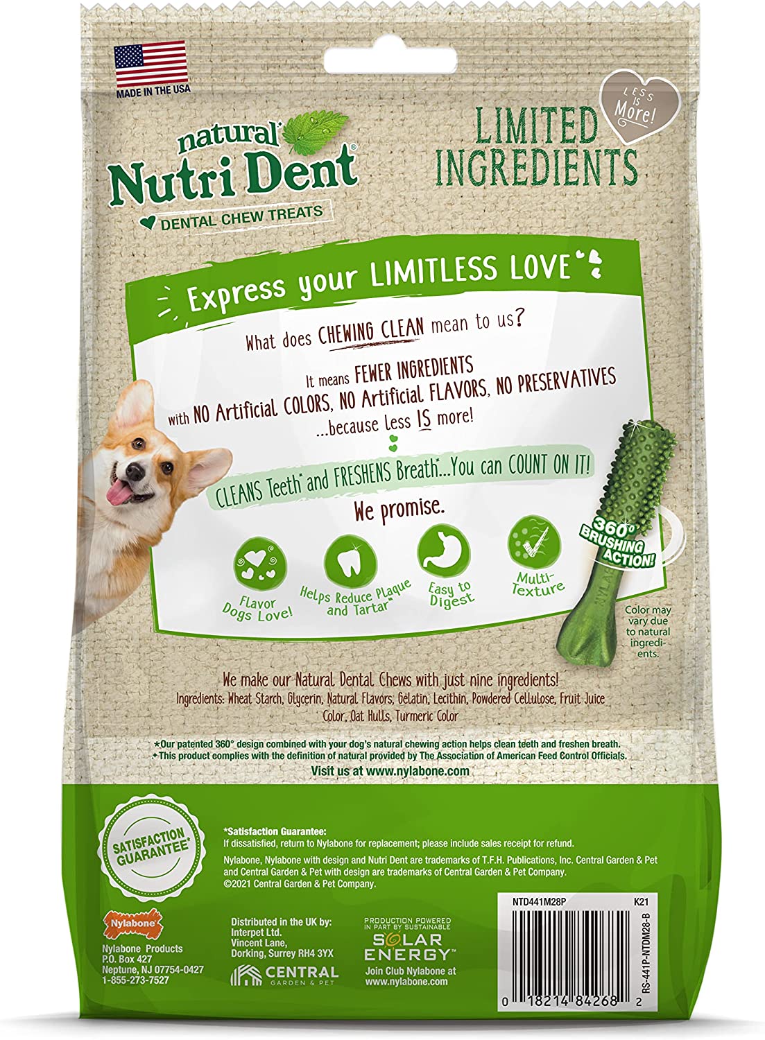 Nylabone Nutri Dent Fresh Breath 28 Count Pouch Small