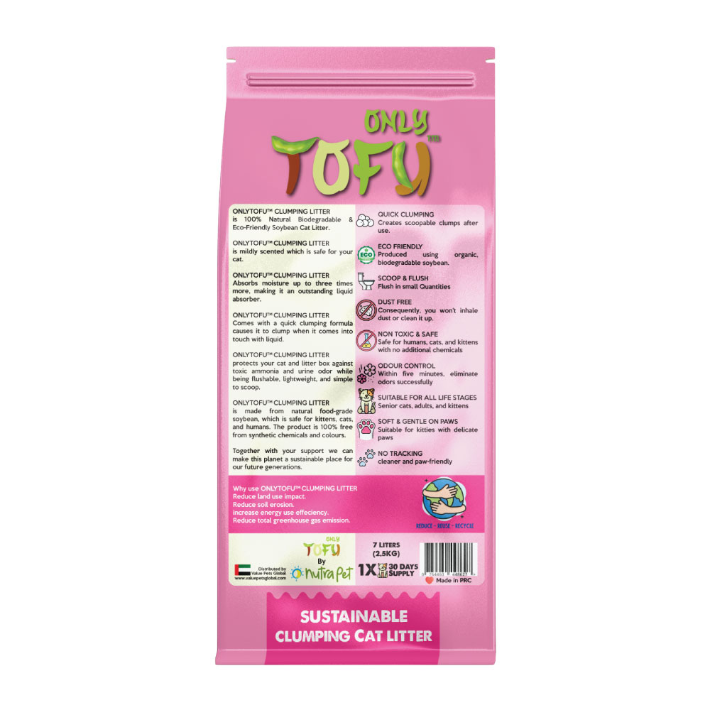 NutraPet Tofu Clumping Cat Litter Peach Sticks - 7 Liters