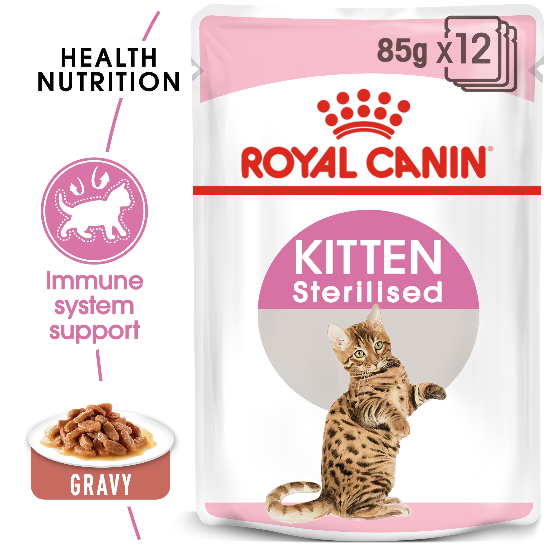 Royal Canin Feline Health Nutrition Kitten Sterilised Gravy 85G (Wet Food )