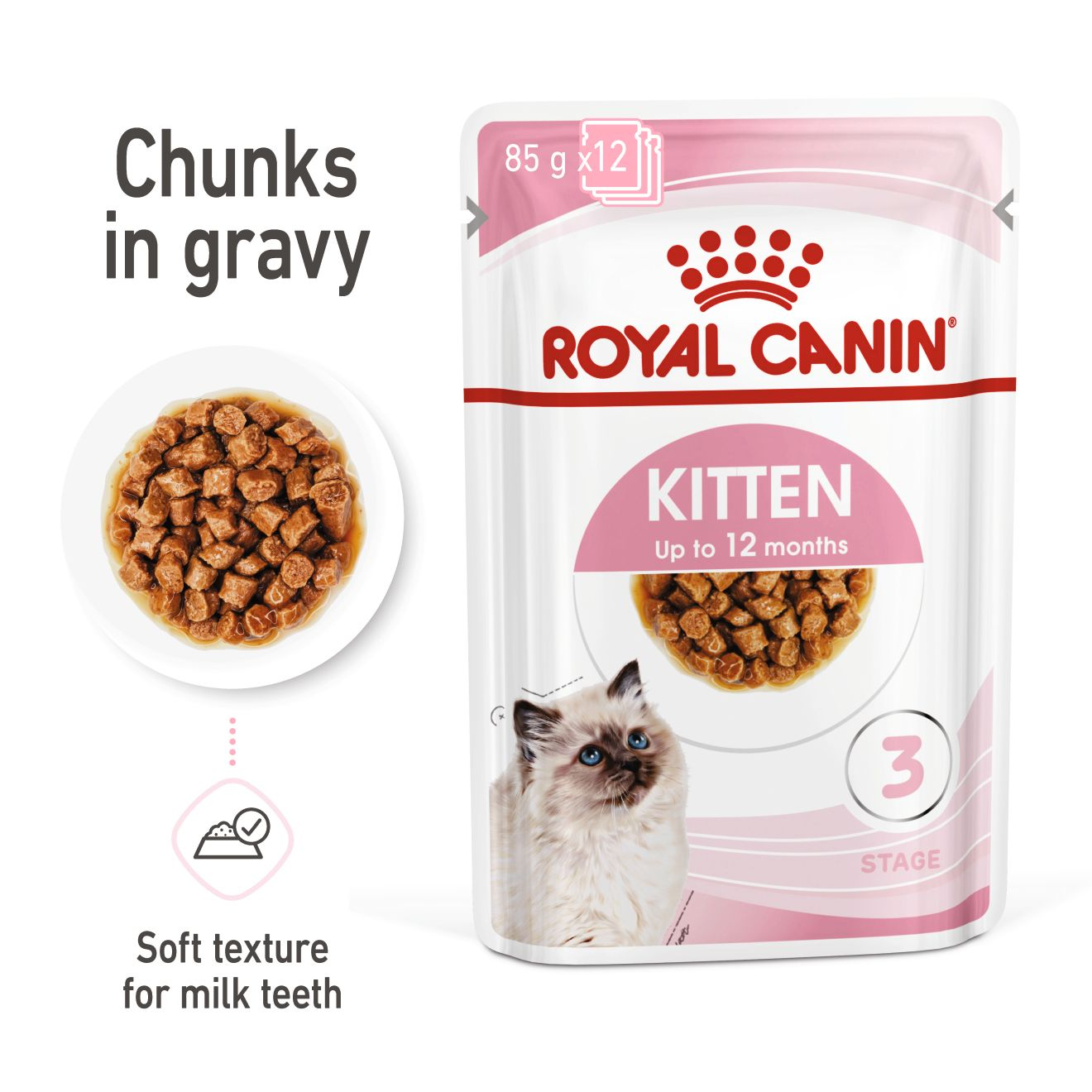 Royal Canin Feline Health Nutrition Kitten Gravy 85G (Wet Food )
