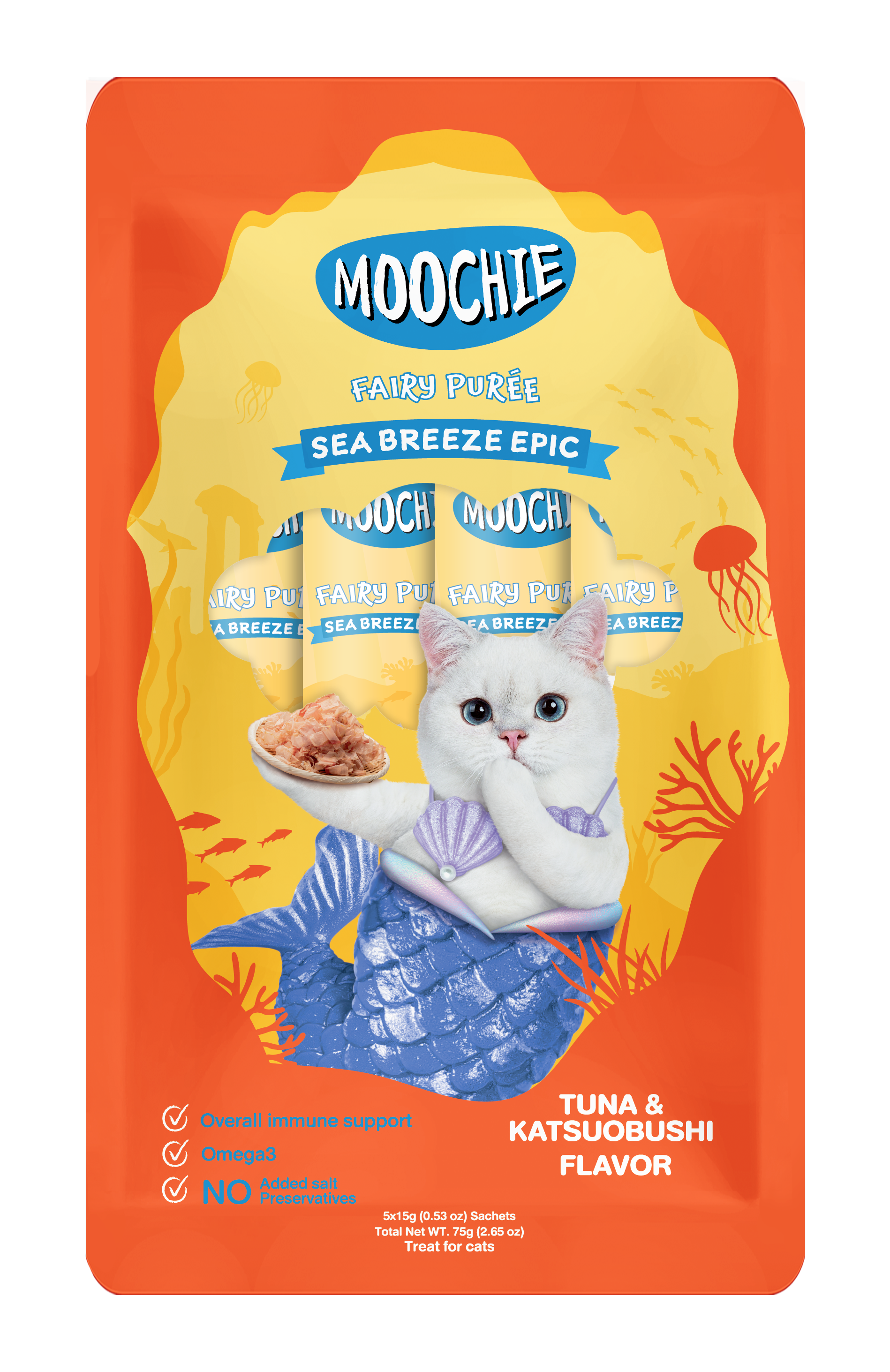 Moochie Sea Breeze Epic Tuna & Katsuobushi Flavor 15g Pouch