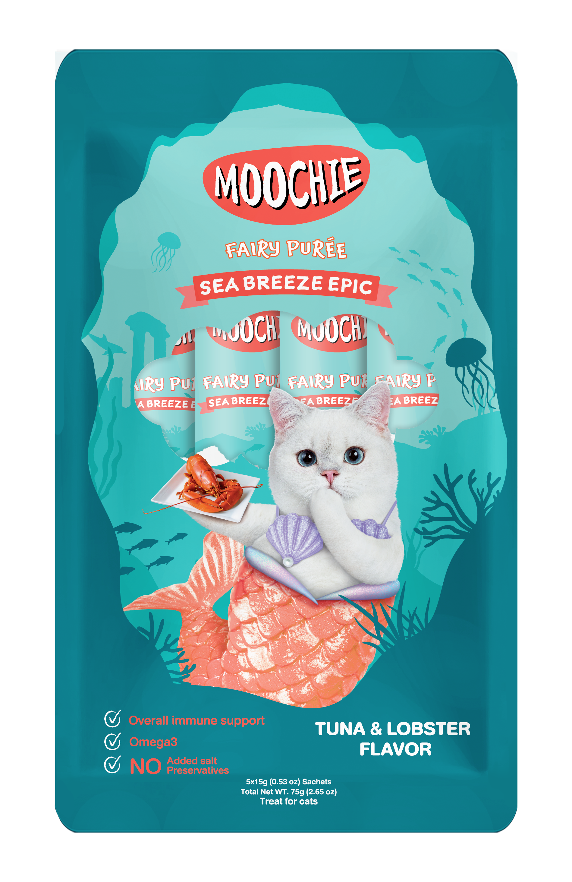 Moochie Sea Breeze Epic Tuna & Lobster Flavor 15g Pouch