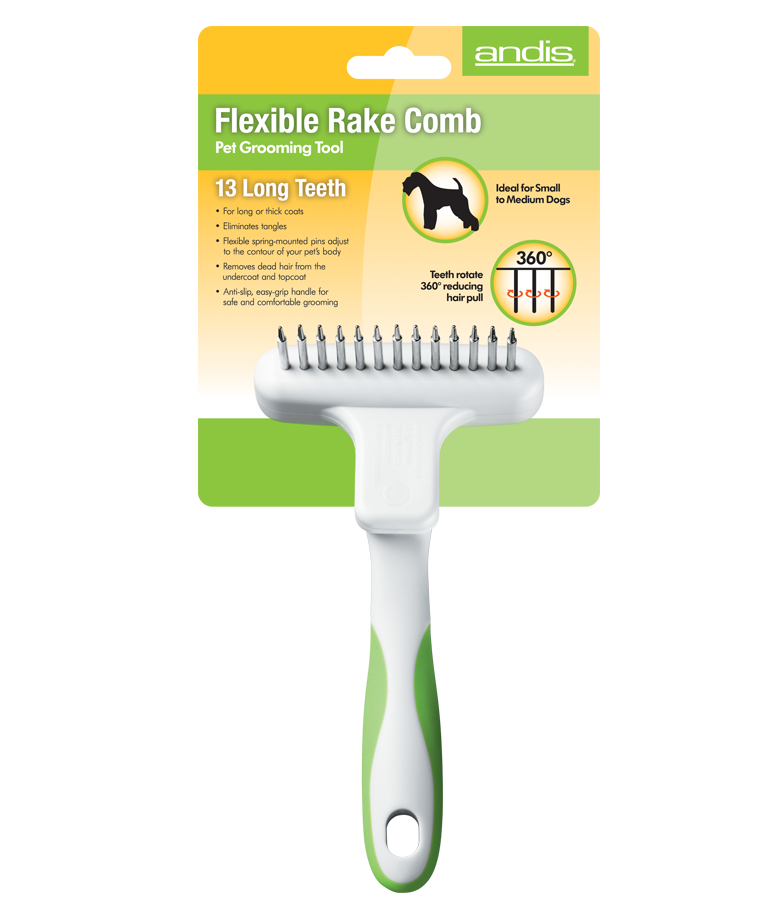 Andis Flexible Rake Comb - White / Lime Green