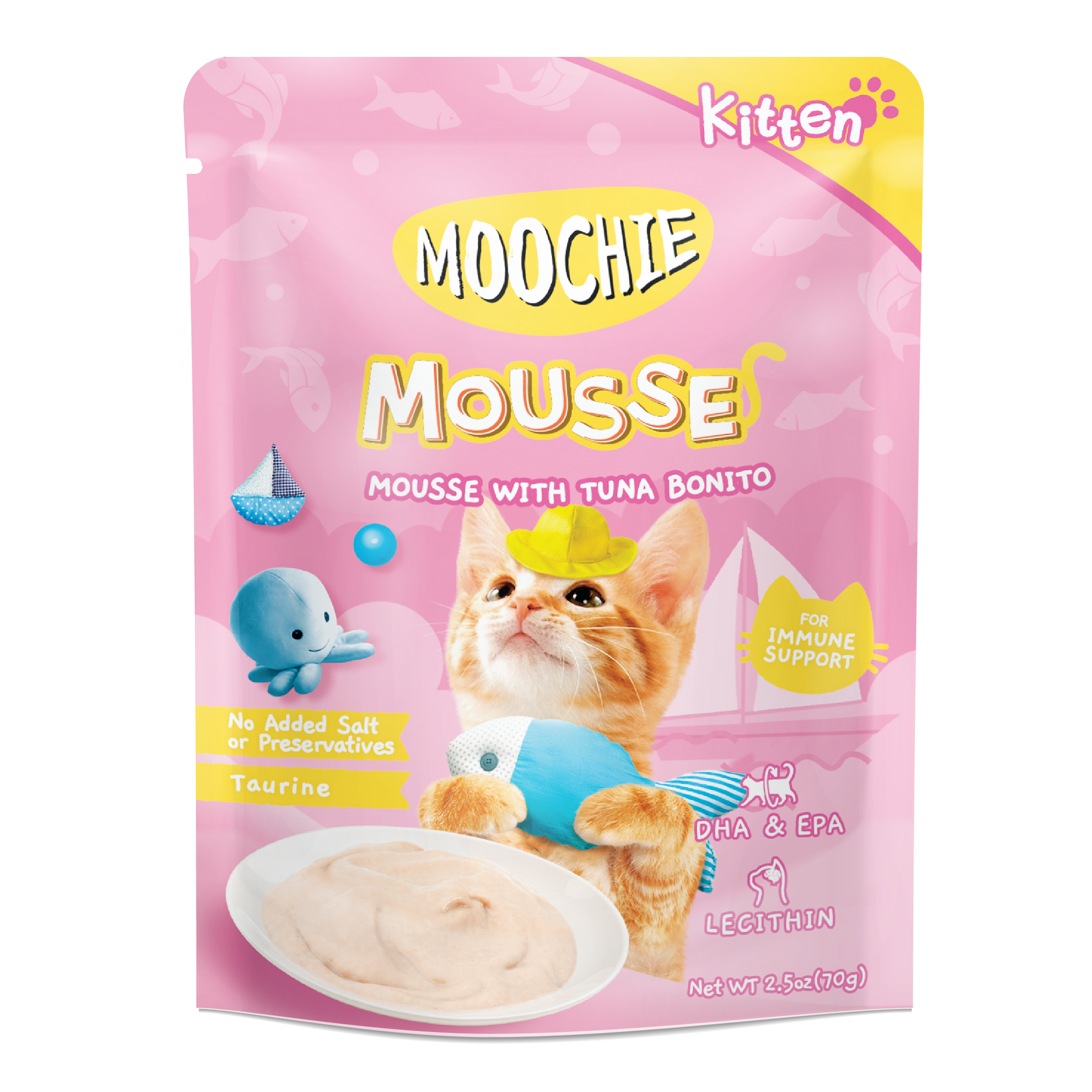 MOOCHIE KITTEN MOUSSE WITH TUNA BONITO 70g Pouch
