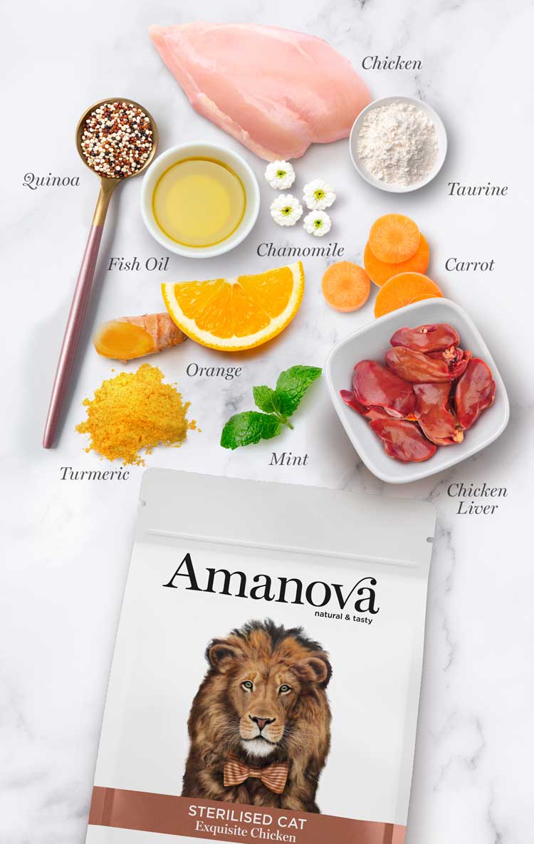 Amanova Dry Sterilized Cat Exquisite Chicken - 300g