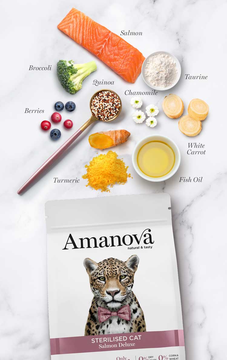 Amanova Dry Sterilised Cat Salmon Deluxe - 1.5kg