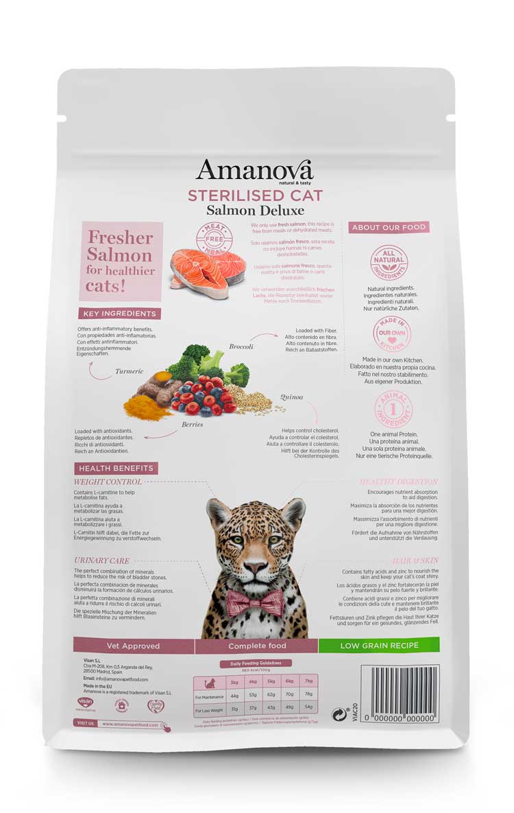 Amanova Dry Sterilised Cat Salmon Deluxe - 1.5kg