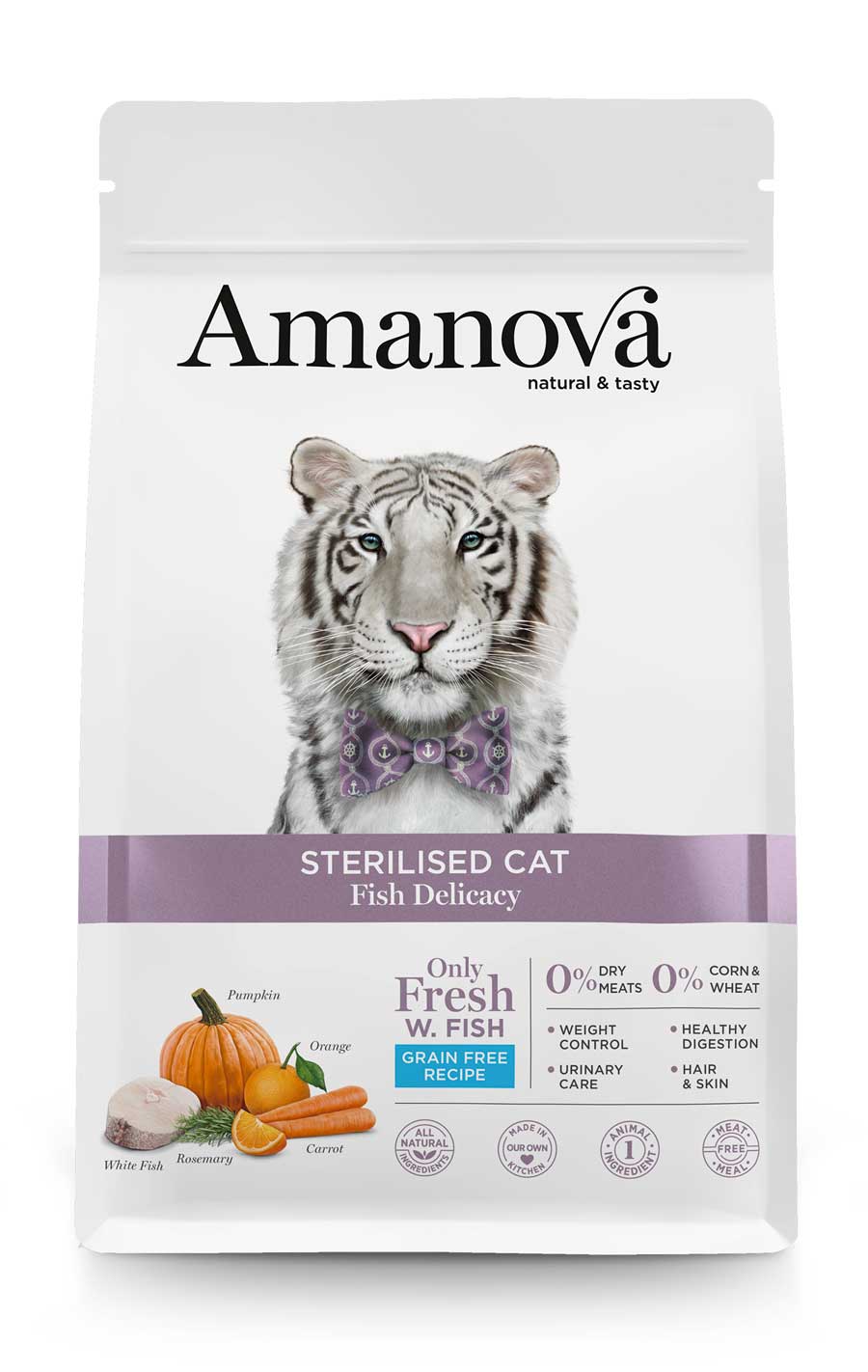 Amanova Dry Sterilised Cat Delicacy White Fish - 300g