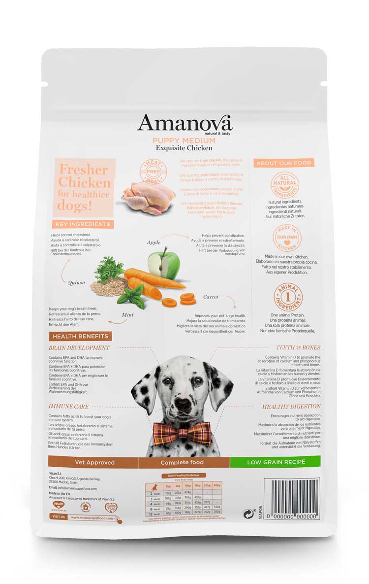 Amanova Dry Puppy Medium Exquisite Chicken - 2kg