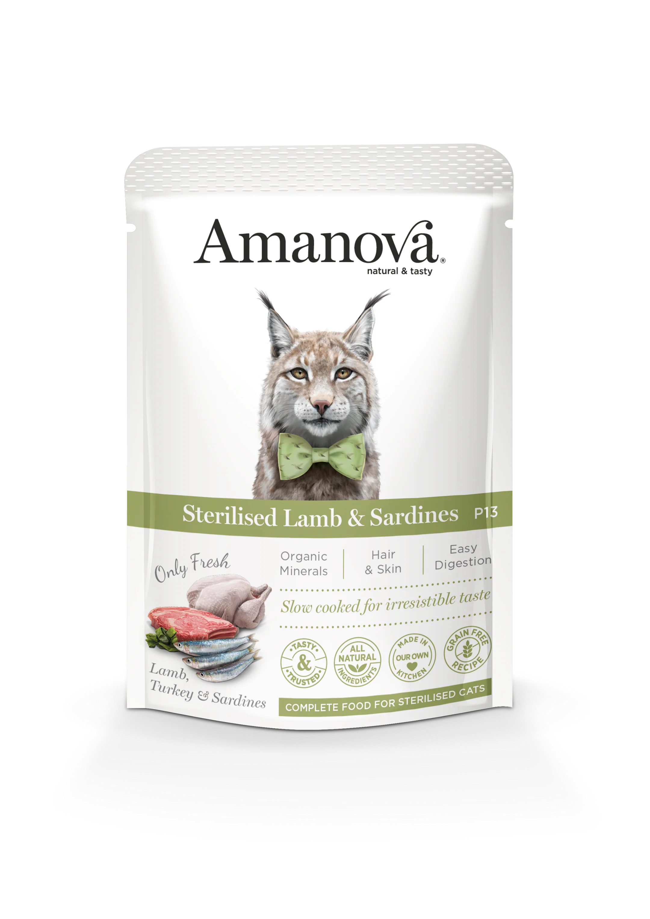 Amanova Wet Cat Sterilized Lamb & Sardines - 85g