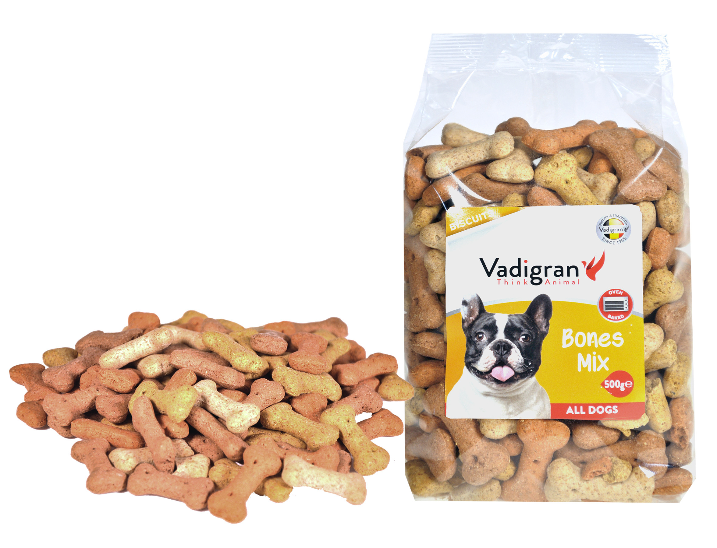 Vadigran Snack dog Biscuits Bones Mix 500g