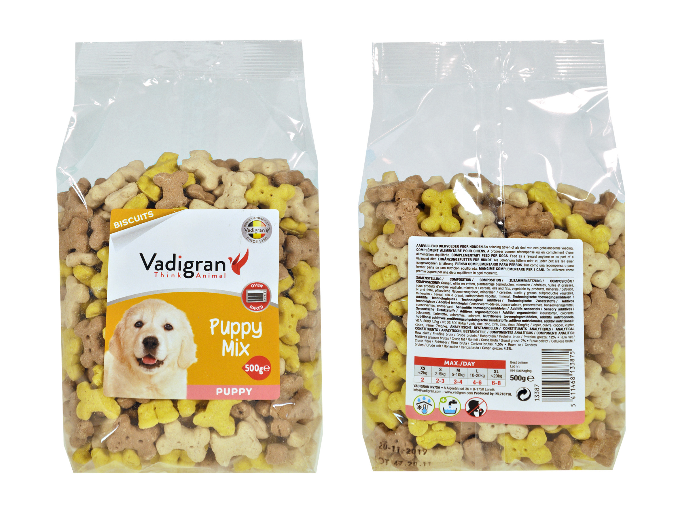 Vadigran Snack dog Biscuits Puppy Mix 500g