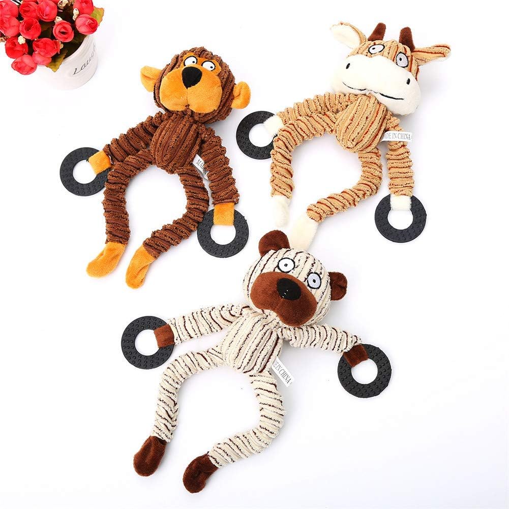 Plush Pet Squeakz Hangers Zebra, Deer, Monkey Dog Toy - 21 x 26cm(1pc)