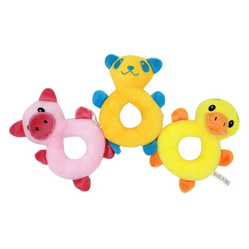 Plush Pet Squeakz Piggy/Racoon/Ducky Dog Toy - 9.5 x 15cm(1pc)