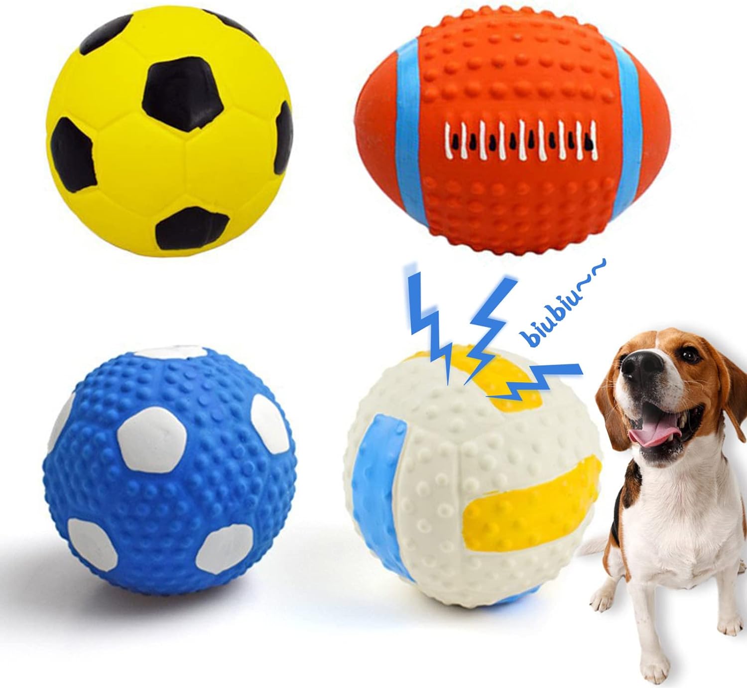 Crinkle Play Ball Dog Toy - M