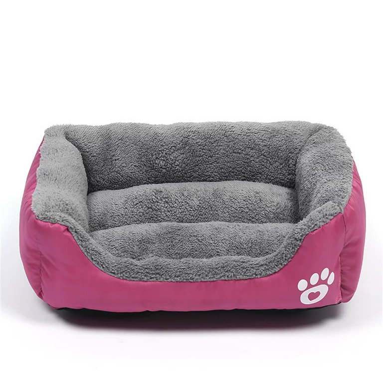 Grizzly Square Dog Bed Wine Red Extra Large - 80 x 60cm Square Dog Bed