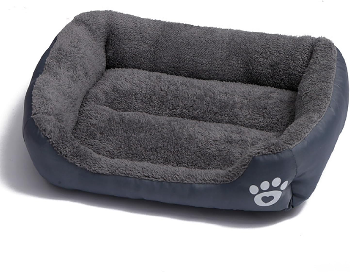 Grizzly Square Dog Bed Grey Small - 43 x 32cm Square Dog Bed