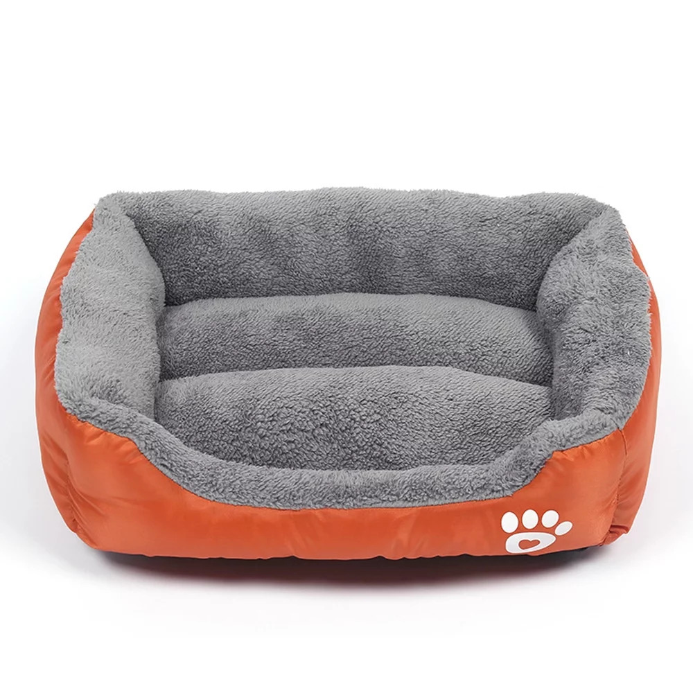 Grizzly Square Dog Bed Orange Medium - 54 x 42cm Square Dog Bed