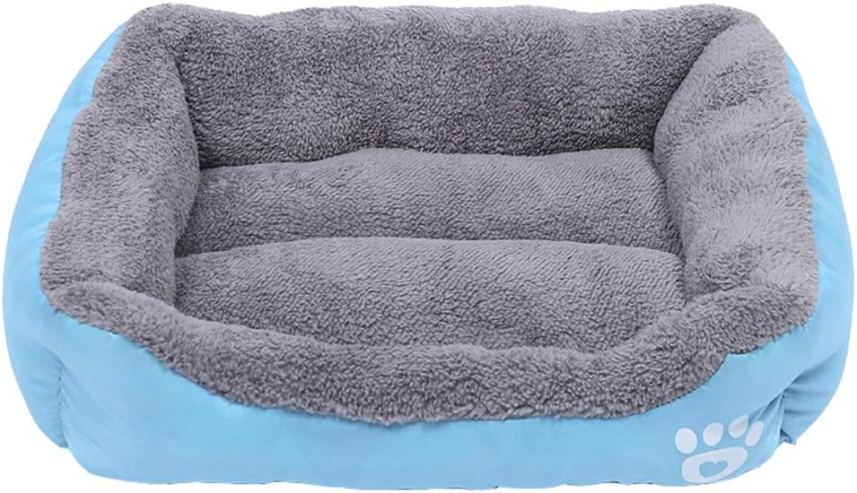 Grizzly Square Dog Bed Blue Extra Large - 80 x 60cm Square Dog Bed