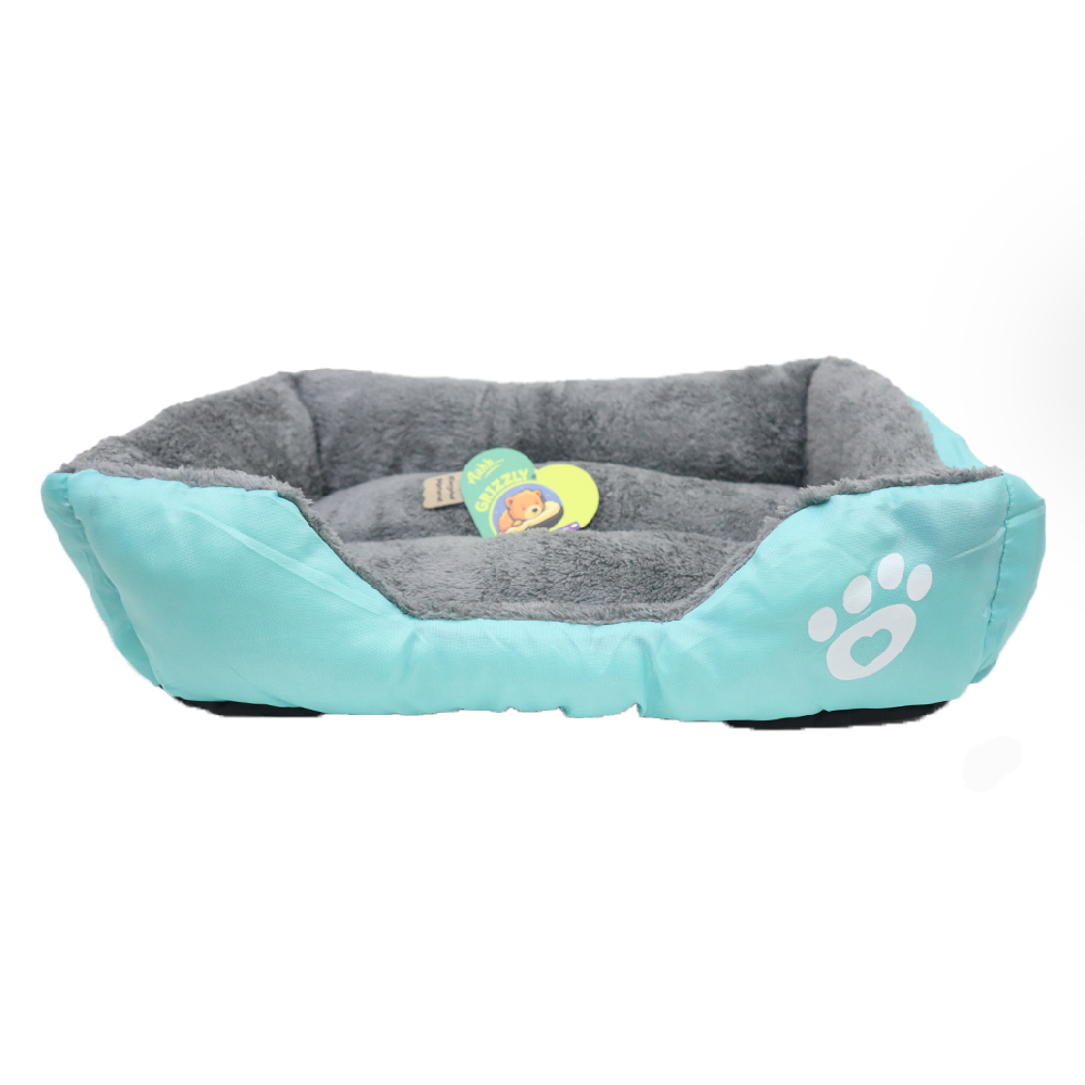 Grizzly Square Dog Bed Green Medium - 54 x 42cm Square Dog Bed