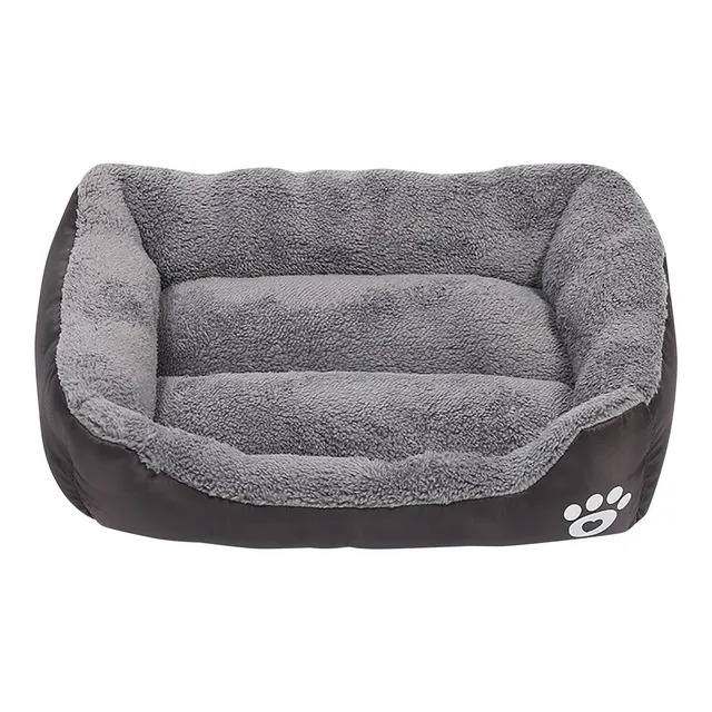 Grizzly Square Dog Bed Black Extra Large - 80 x 60cm Square Dog Bed