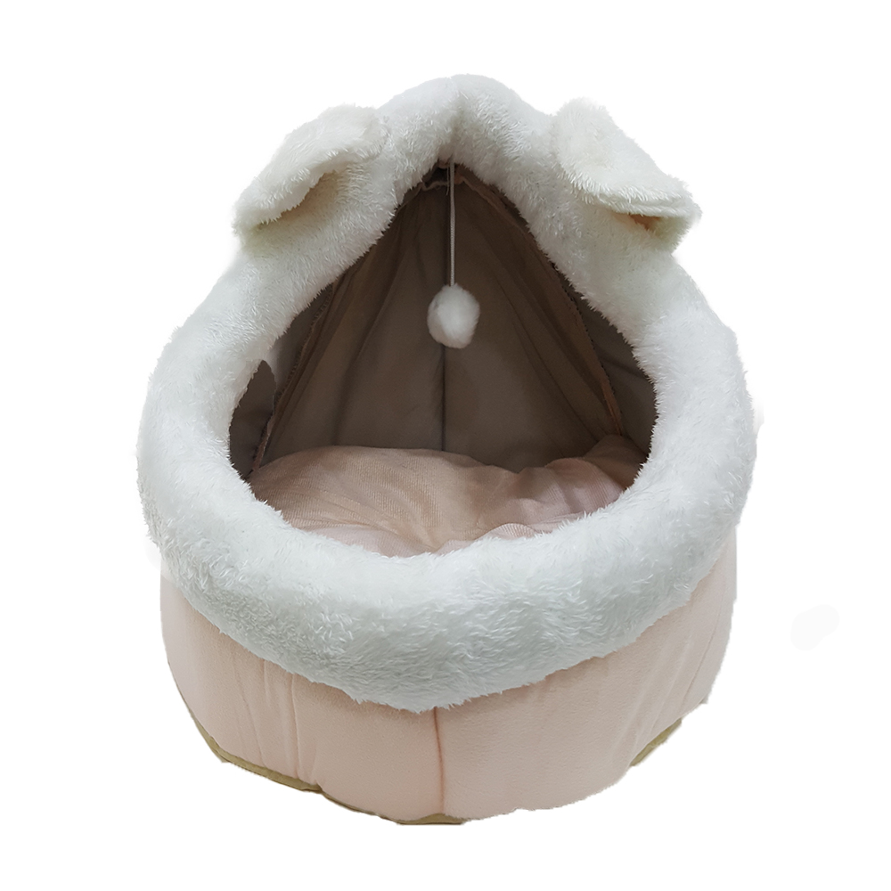 Grizzly Cat Capsule Bed Beige - Small 30 x 30 x 28cm