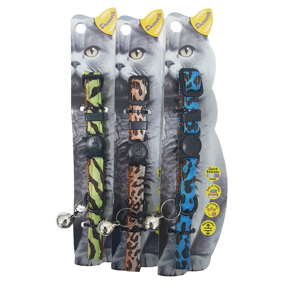 Swooosh The Only Leopard colorful safe collar C-10mm 18/28cm colorful