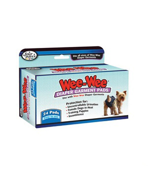 Four Paws Wee-Wee Diaper Garment Pads-24ct