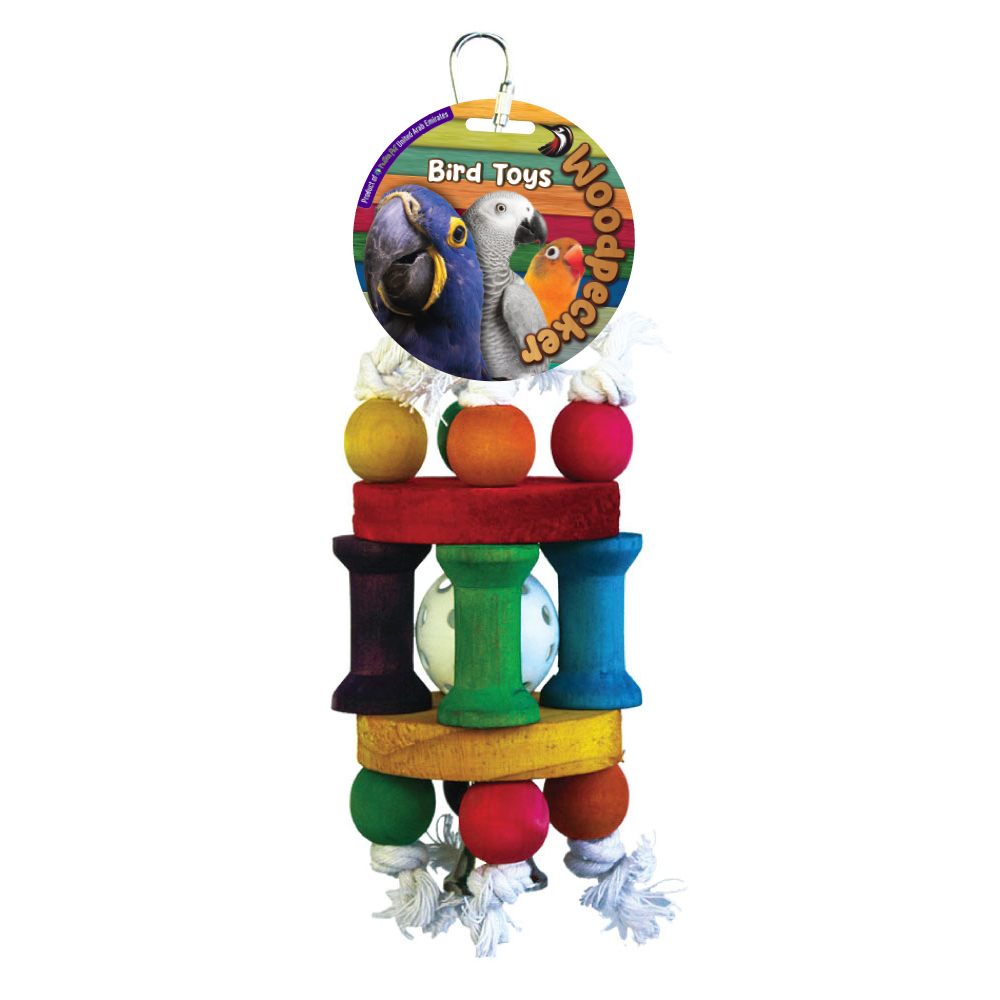 Woodpecker Bird Toy Bell Cage With Bell 26*7.5 Cm