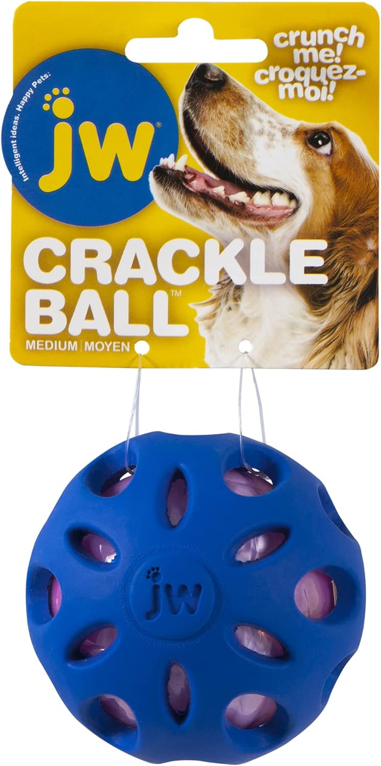Jw Crackle Heads Crackle Ball Medium - Multicolor - 1pc
